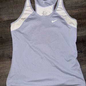 Nike Women's Light Gray Purplish Dri-FIT Tank Top